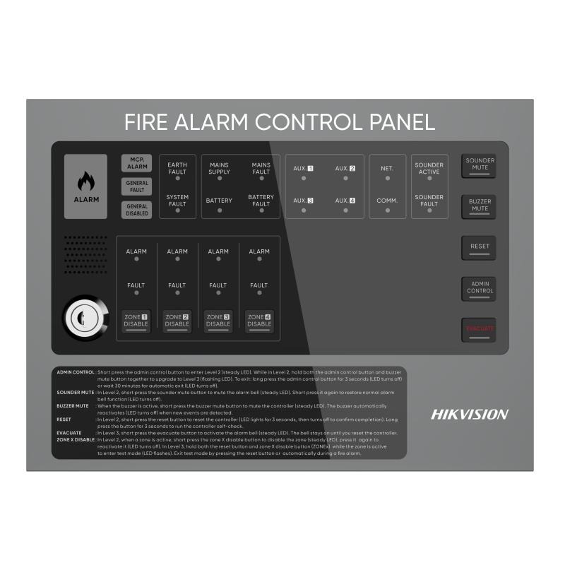 Hikvision HF-C104 4 Bölge Konvansiyonel Yangın Alarm Paneli